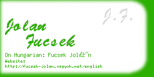jolan fucsek business card